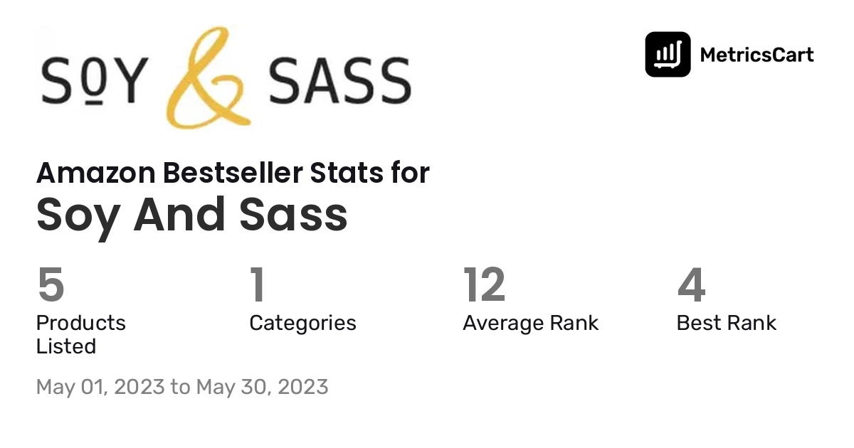 Bestselling Soy And Sass products on Amazon.com in May 2023