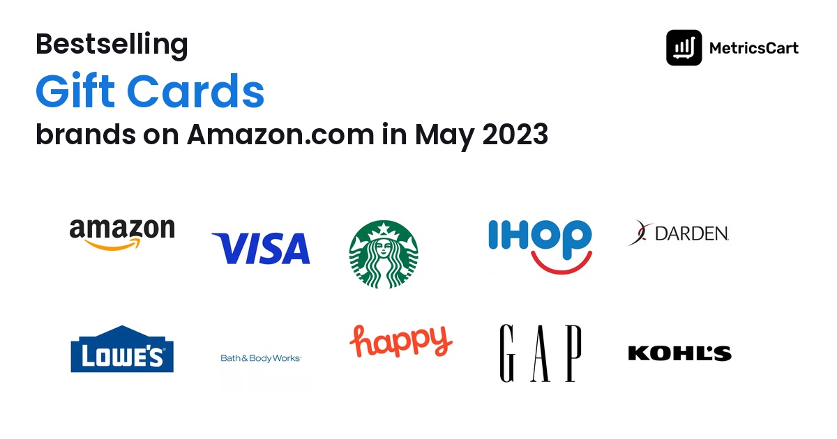 Bestselling Gift Cards Brands on Amazon.com in May 2023