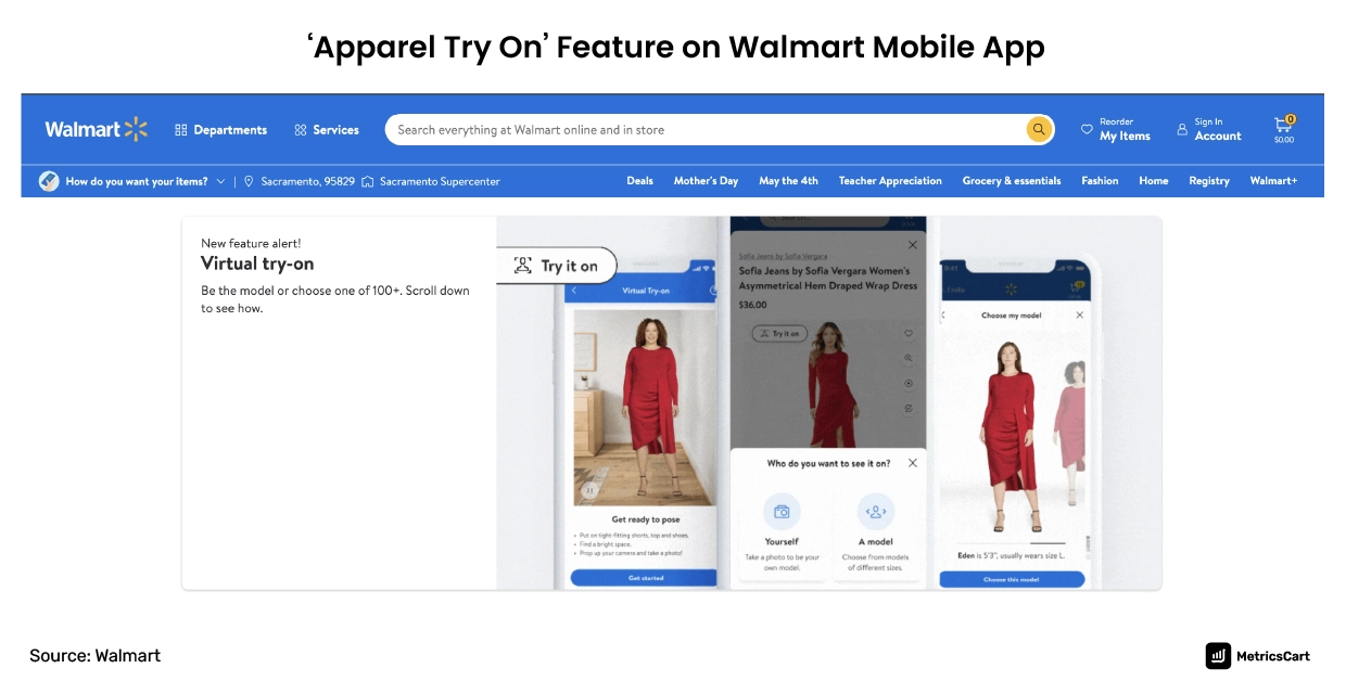 phygital apparel try on feature on walmart mobile app