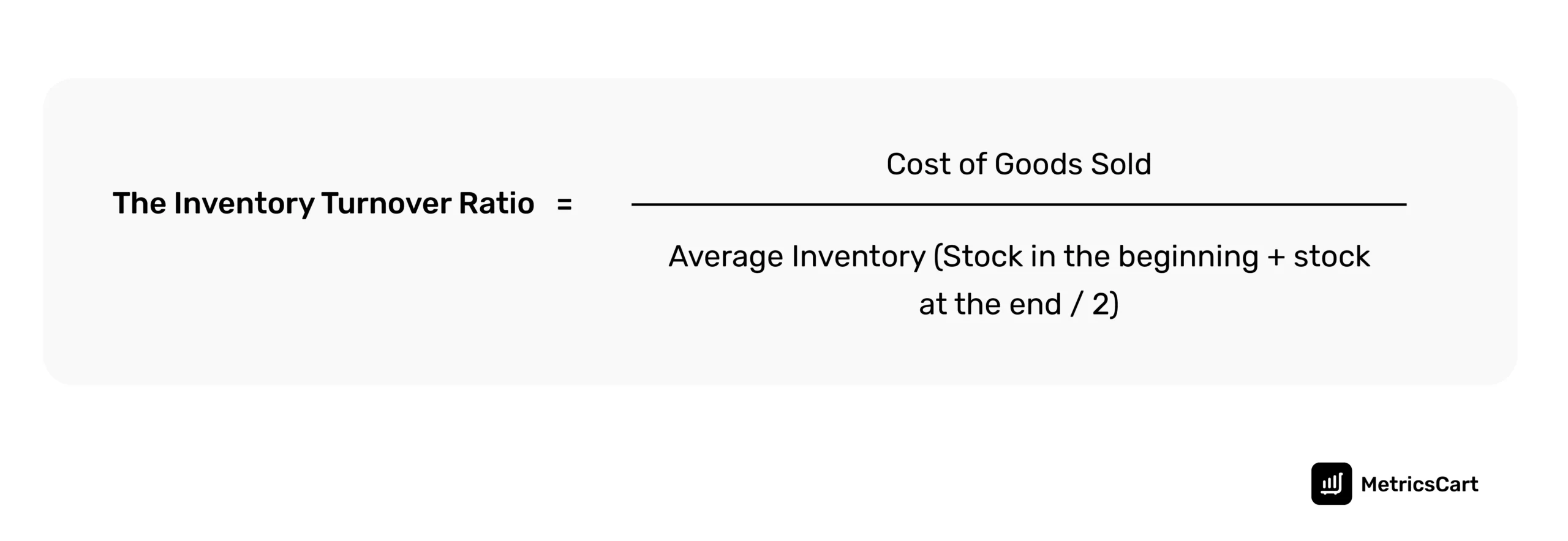 image showing inventory turnover ratio formula for calculating excess inventory
