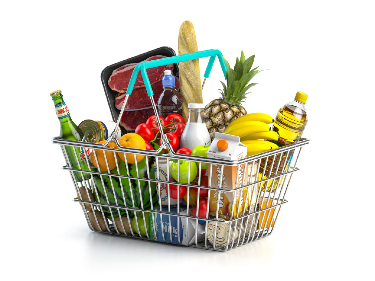 an image showing a basket filled with fruits and packaged goods that are subject to edlp pricing