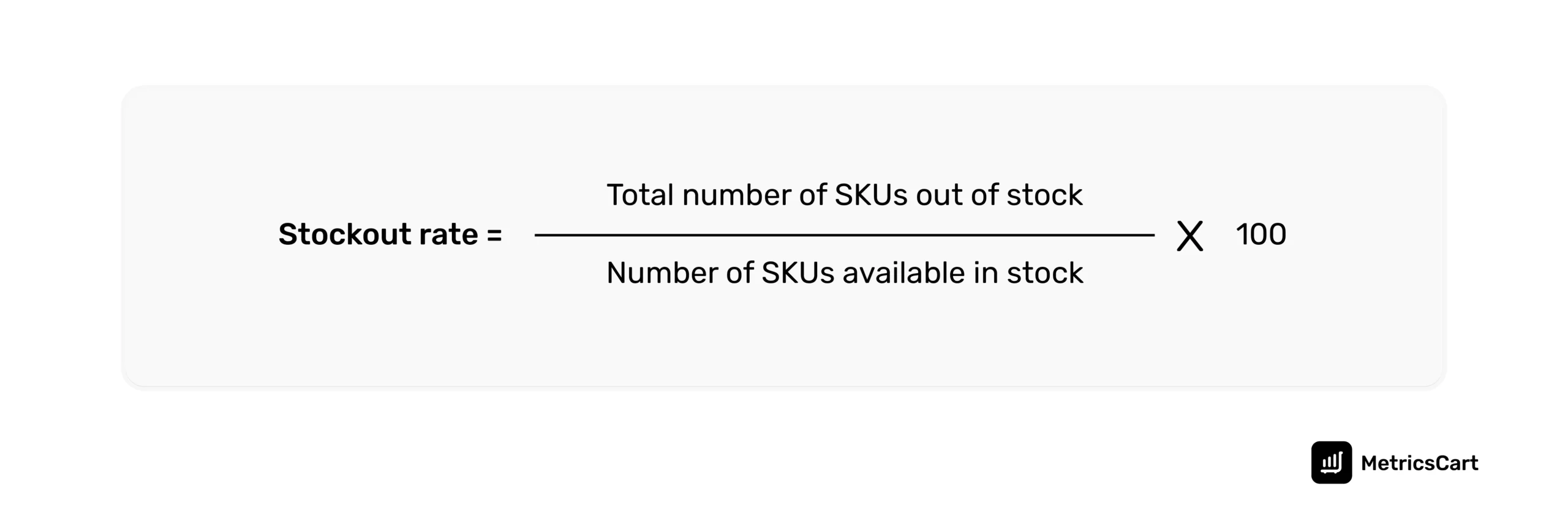 The image is showing how to calculate the stockout rate