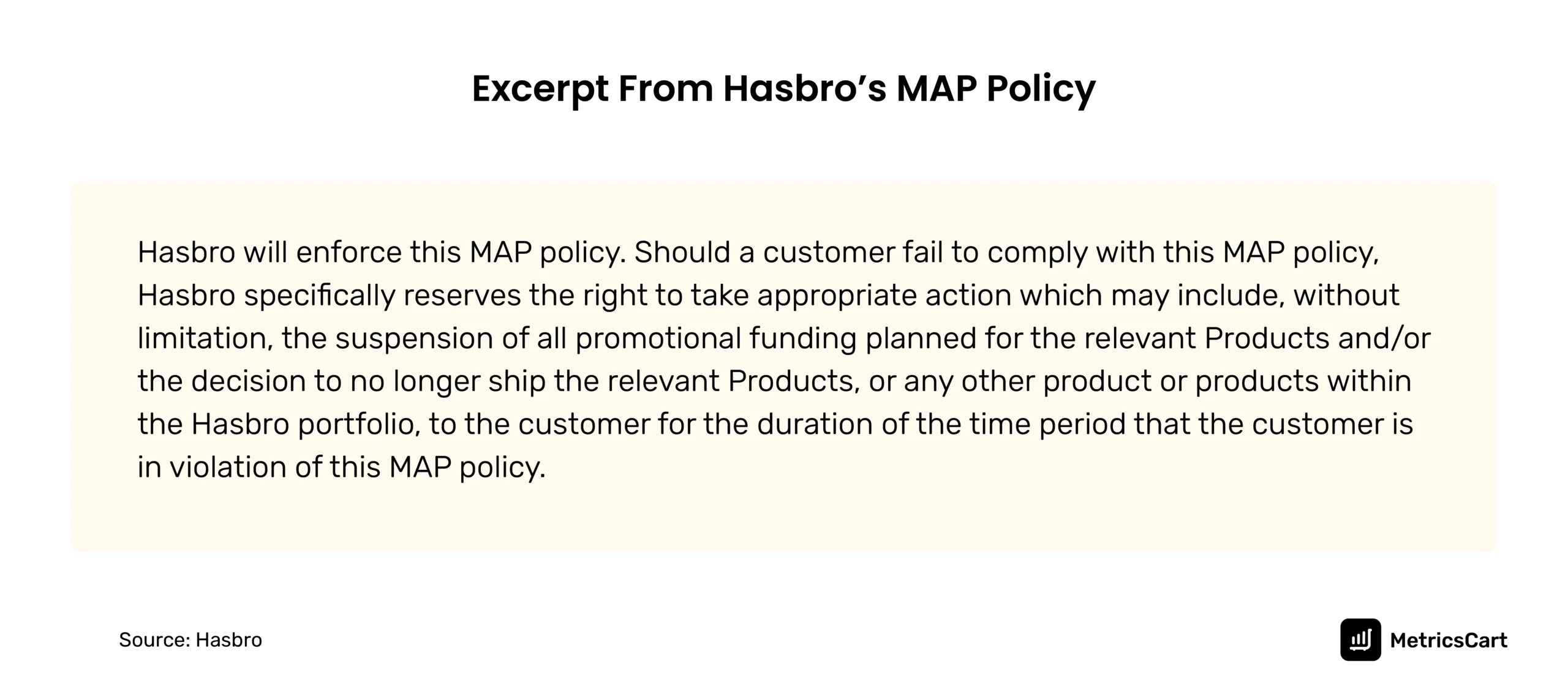 An excerpt from the MAP policy document of Hasbro. 