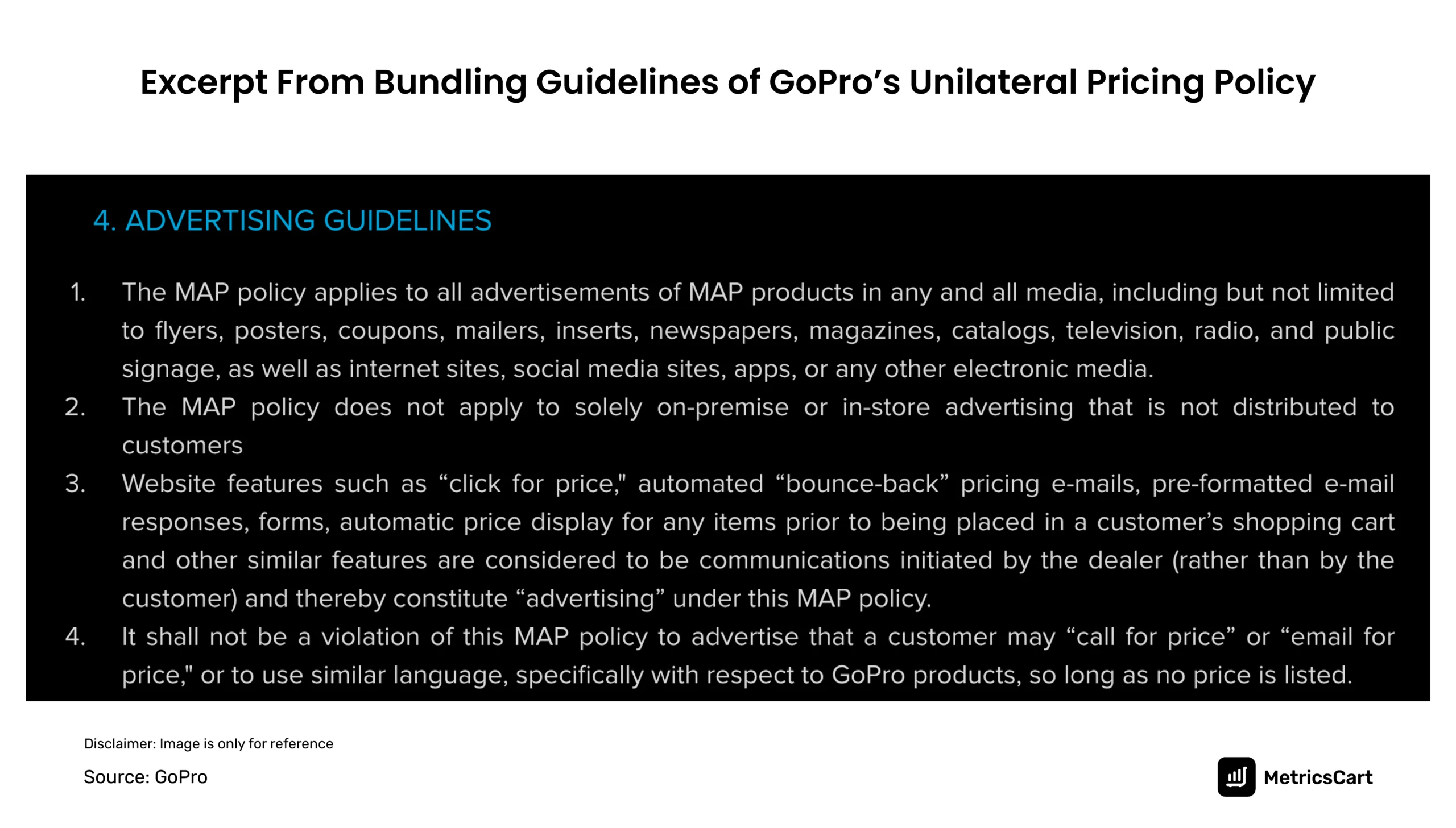 A screenshot of the bundling guidelines in the UPP policy of GoPro 