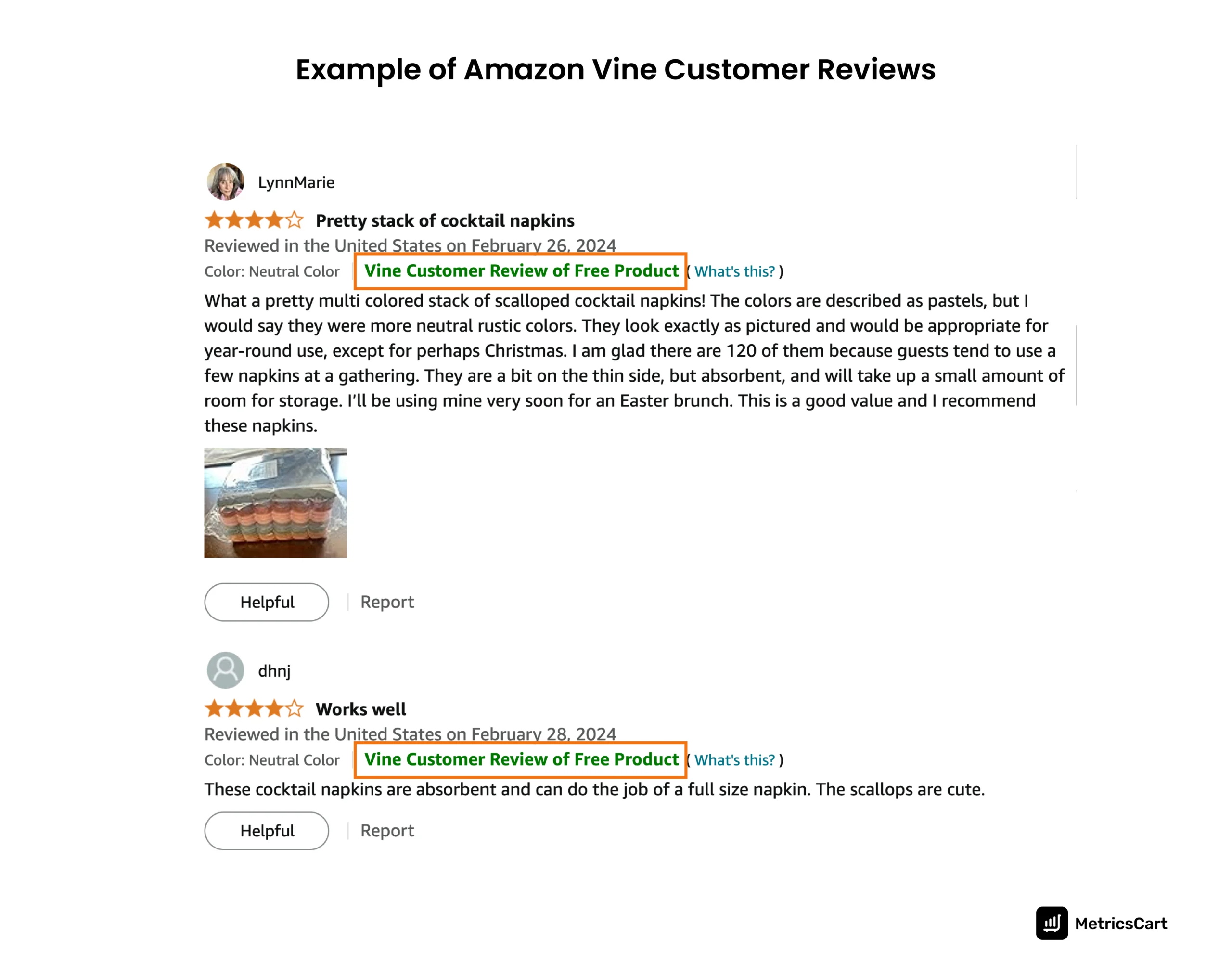 An image of an Amazon Vine customer review