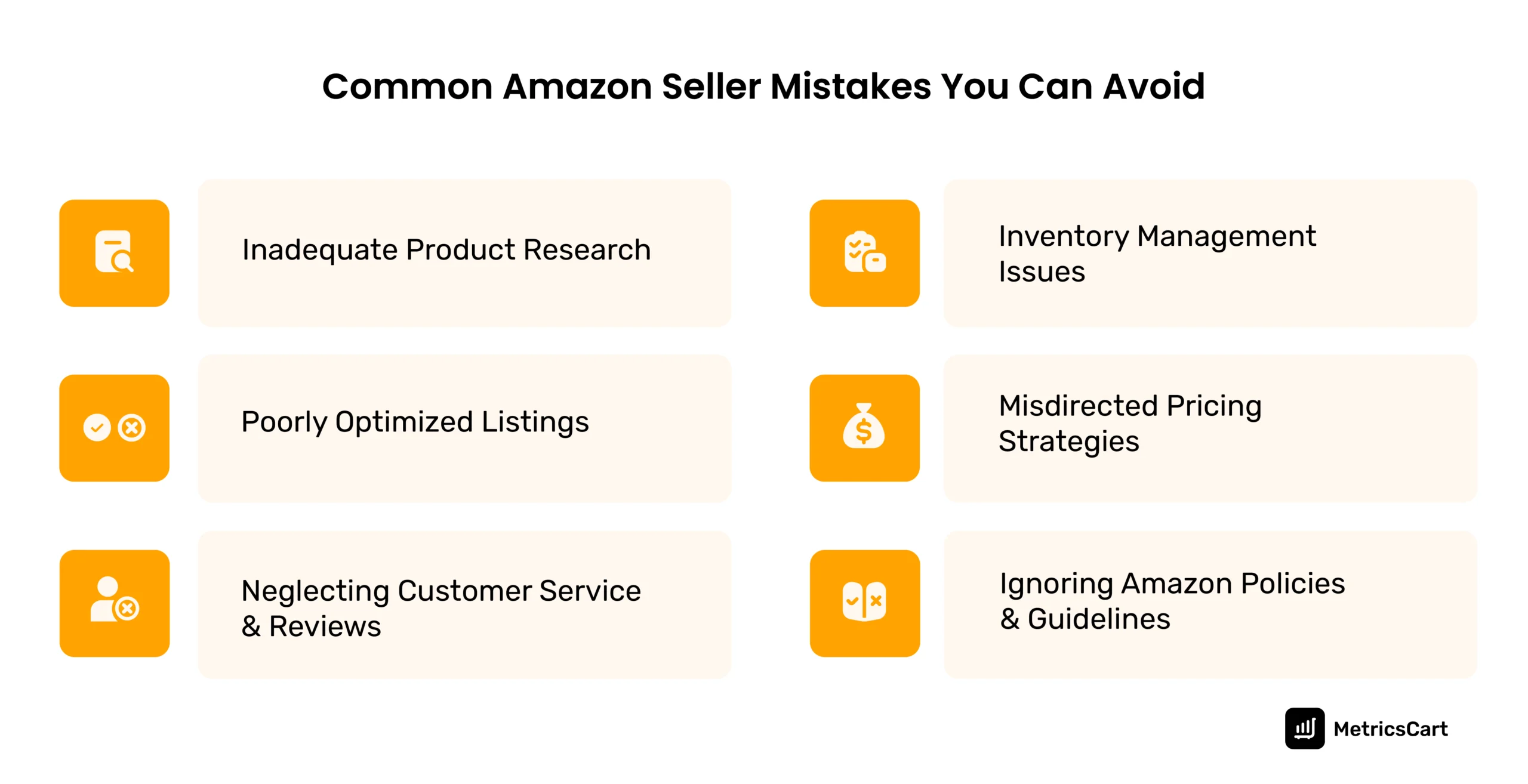 An image of the common Amazon seller mistakes to avoid