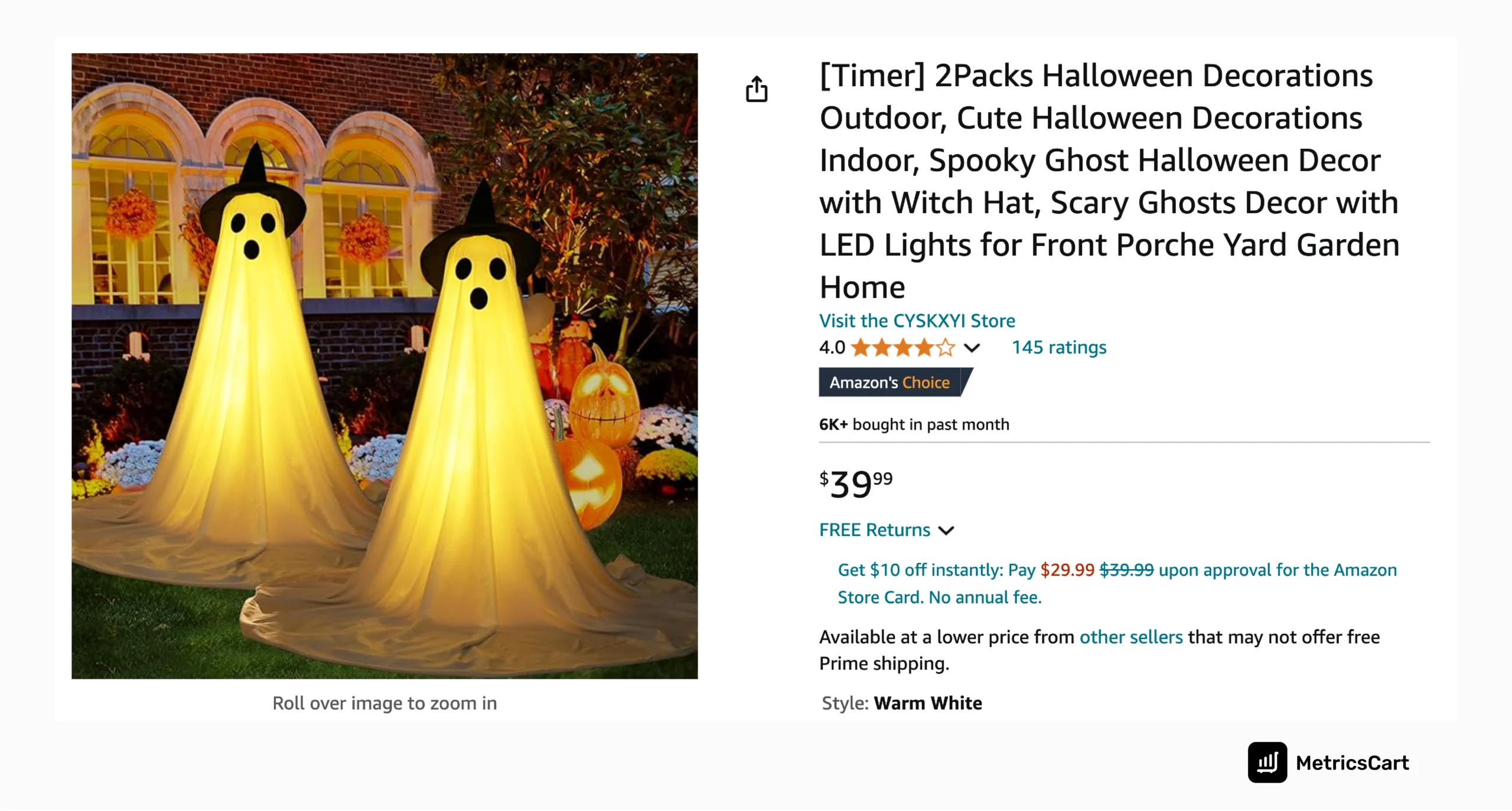 A screenshot of a Halloween-themed product listing. 