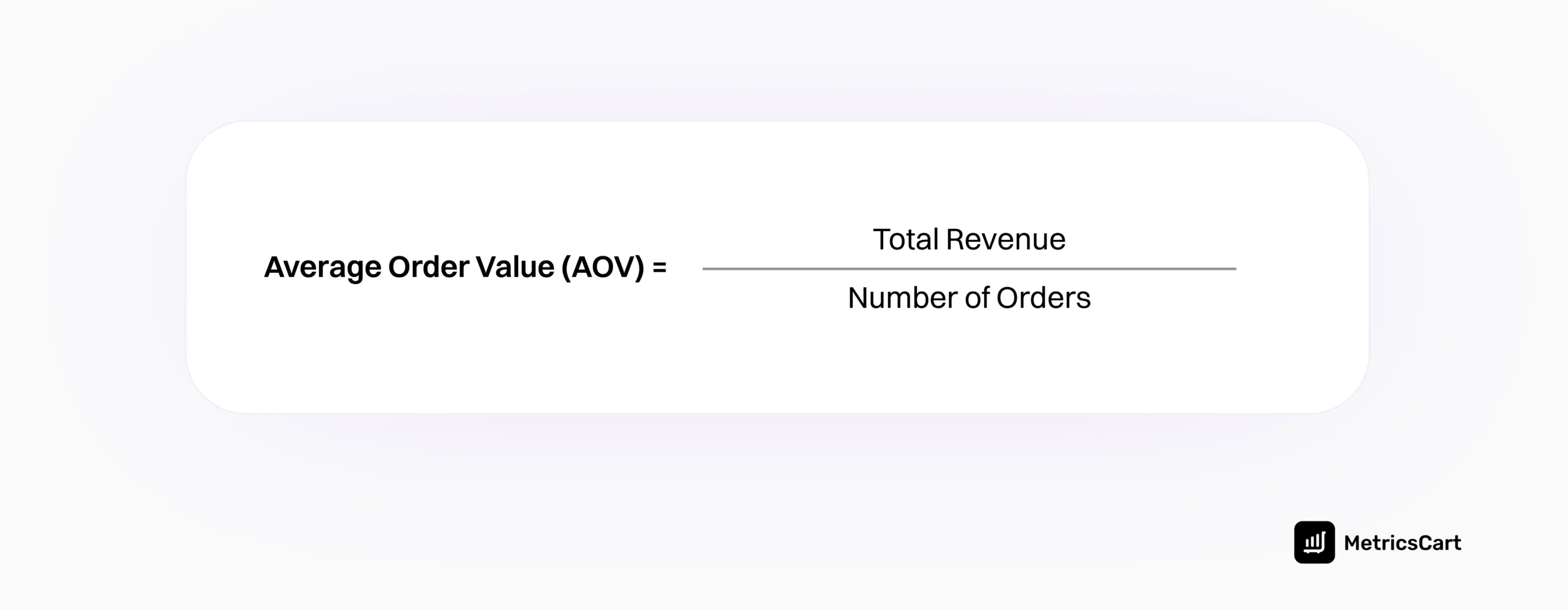 An image showing the calculation of the average order value formula