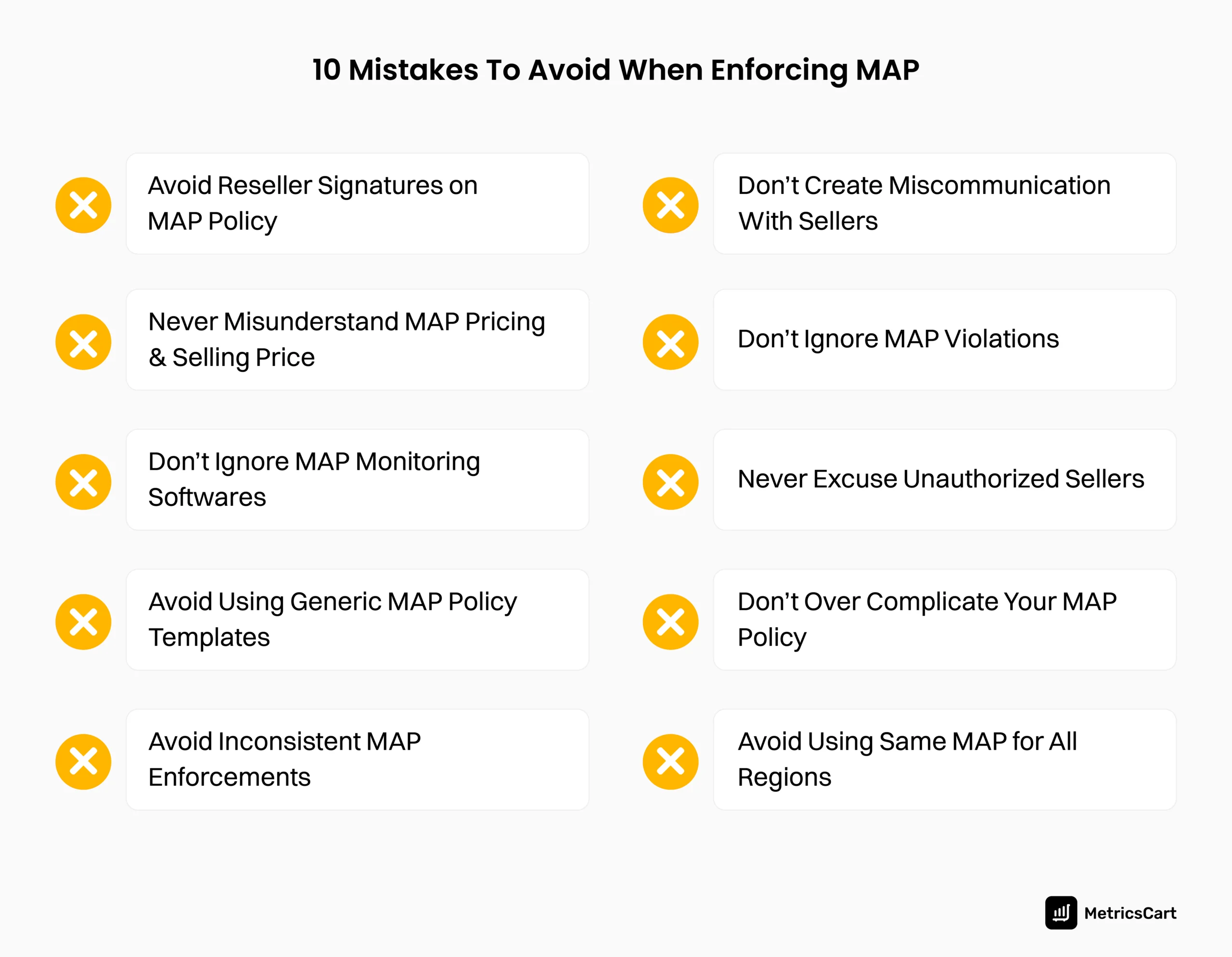 An image showing the 10 mistakes that you should avoid when enforcing MAP
