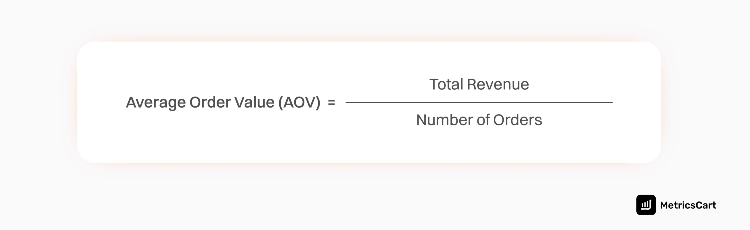 formula of Average Order Value (AOV)