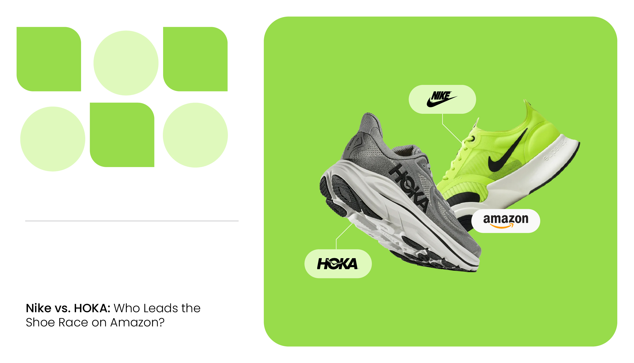 Nike vs HOKA shoes on Amazon showing brand comparison in athletic footwear