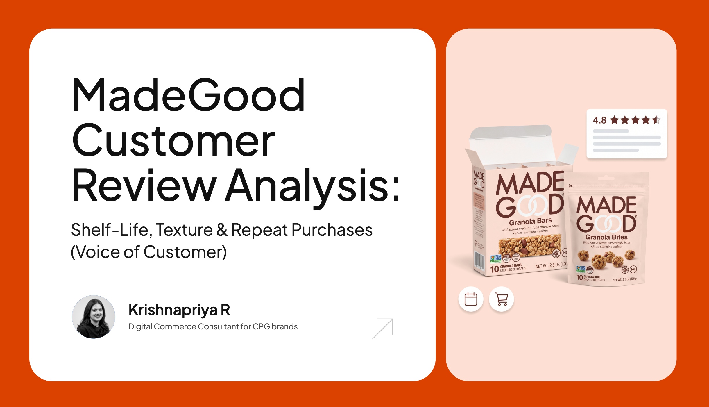 MadeGood customer review analysis voice of customer report
